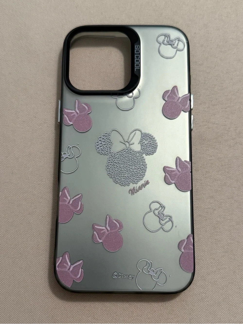 Disney Minnie Mouse Bow Pattern Phone Case for iPhone 16 Pro Max